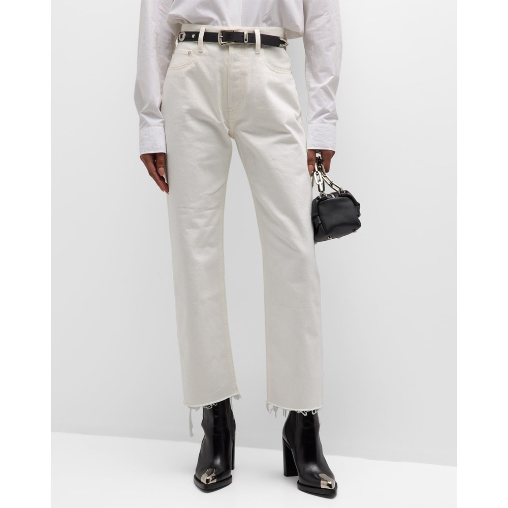 NWT $325 MOUSSY VINTAGE MV Robco Wide Straight White Jeans 27 Made in Japan